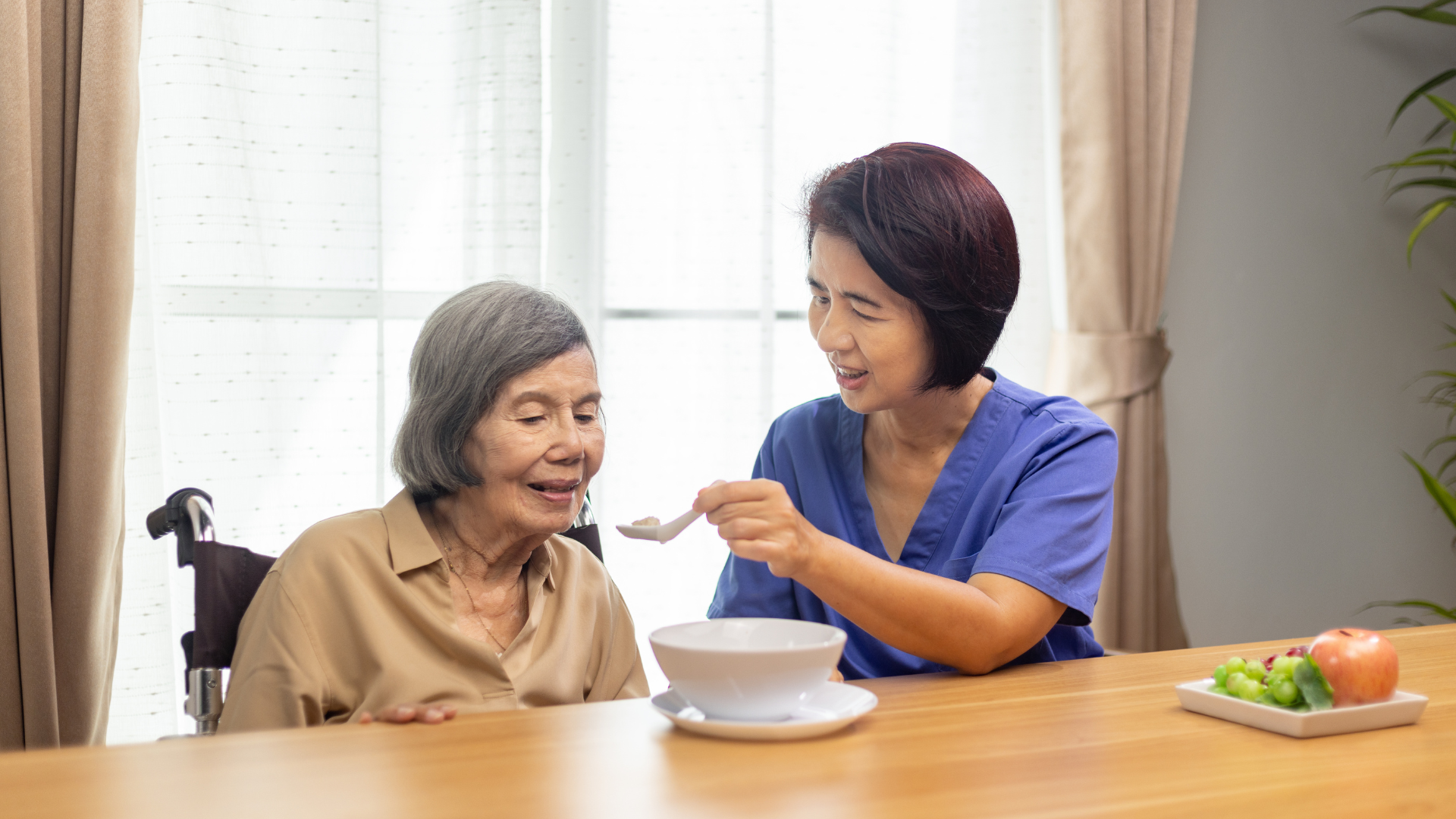 caregiver taking care of cancer patient